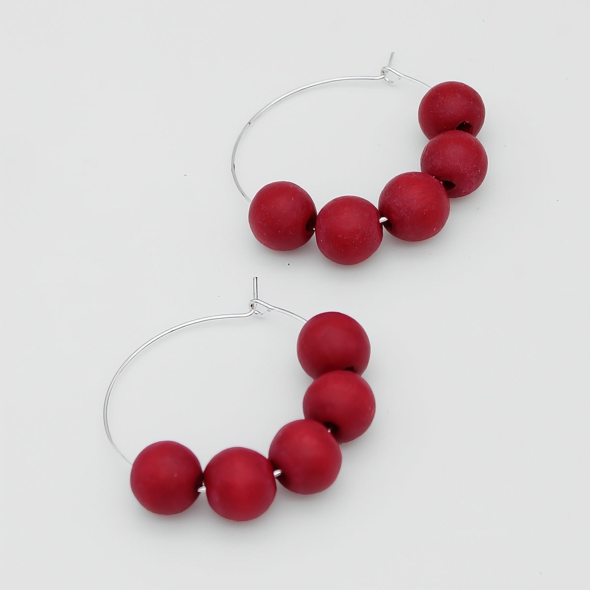 Raspberry Hoop Dangle Earring