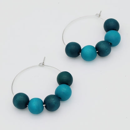 Aqua Hoop Dangle Earring