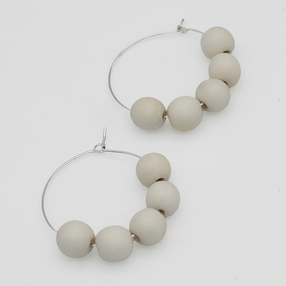 White Hoop Dangle Earring