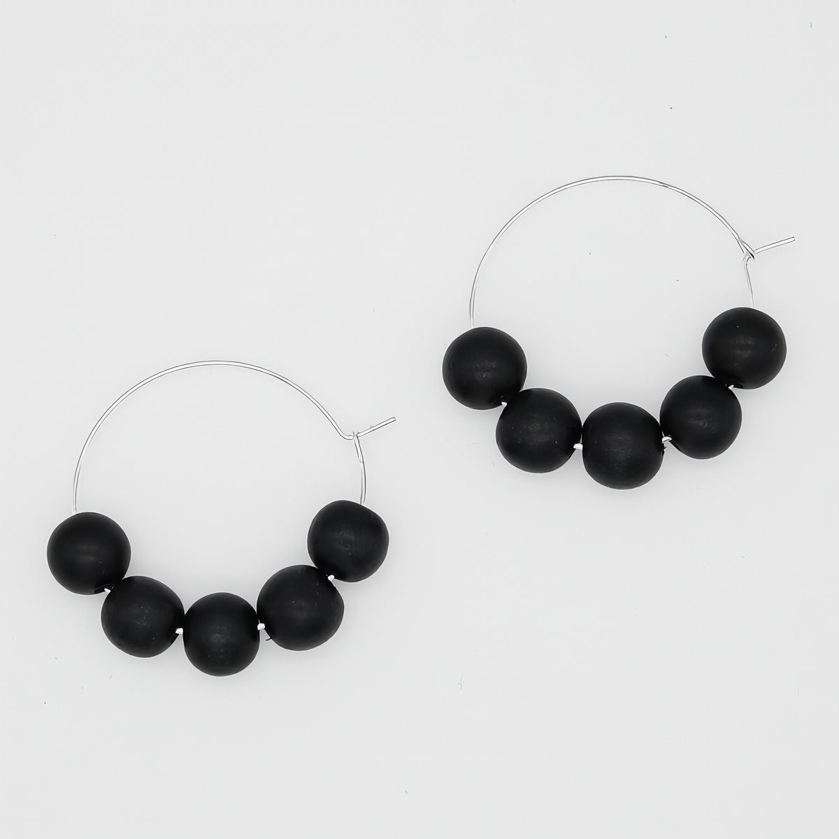 Black Hoop Dangle Earring