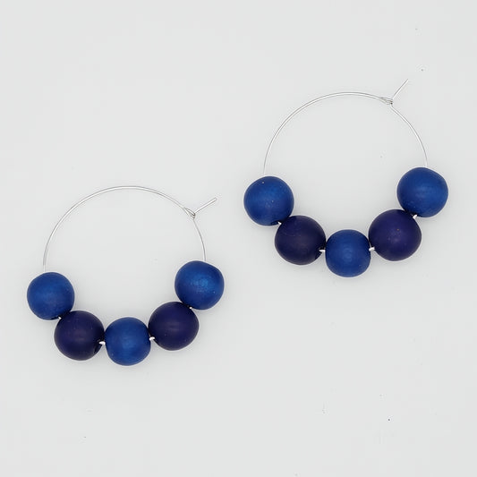 Blue Hoop Dangle Earring