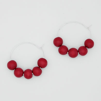 Raspberry Hoop Dangle Earring