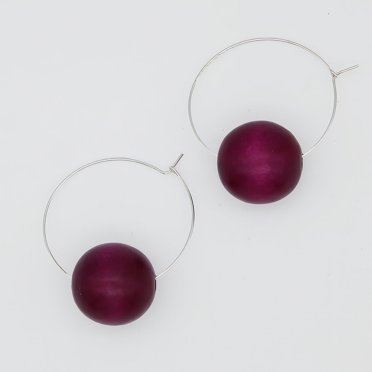 Purple Ball Hoop Dangle Earring