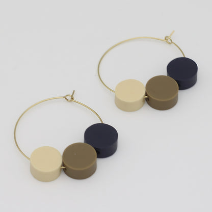 Taupe Dot Hoop Dangle Earring