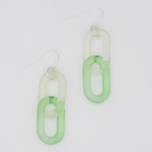 Green Resin Link Dangle Earring