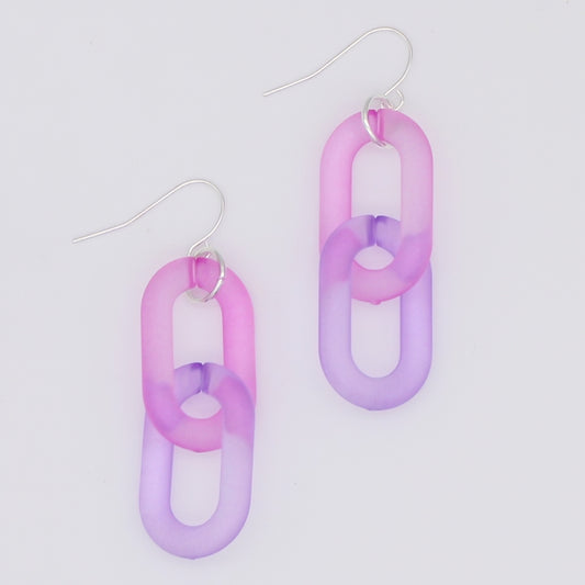 Pink Resin Link Dangle Earring