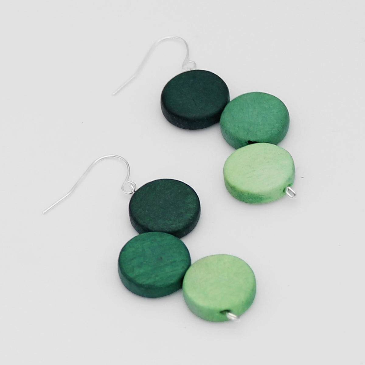 Green Triple Stacked Earring