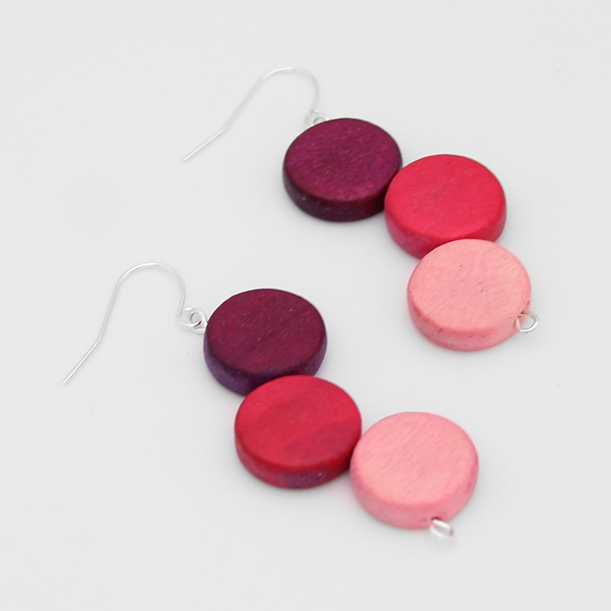 Fuchsia Triple Stacked Earring