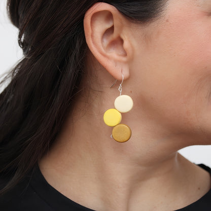 Yellow Triple Stacked Earring