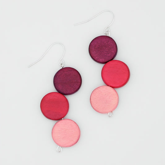 Fuchsia Triple Stacked Earring