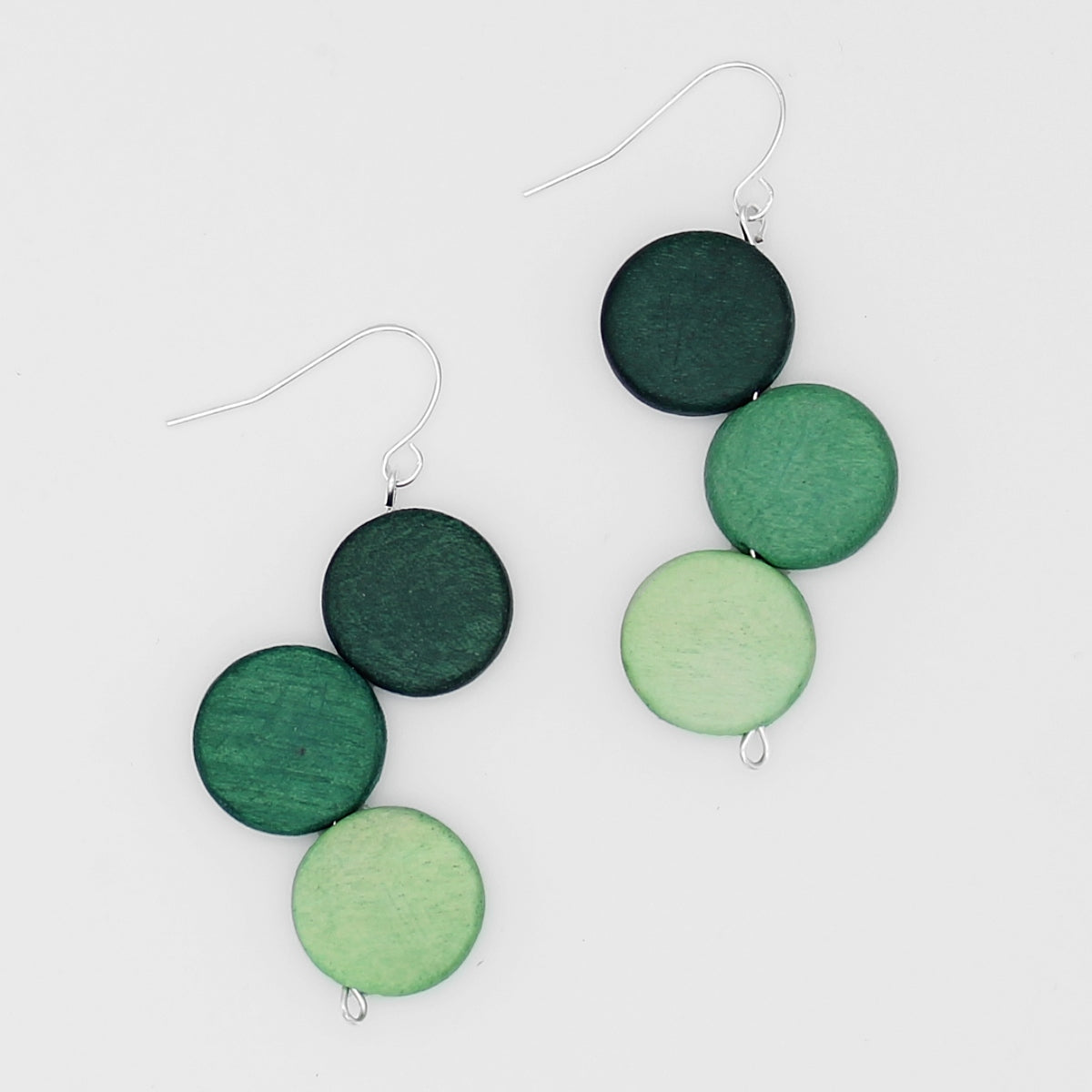 Green Triple Stacked Earring