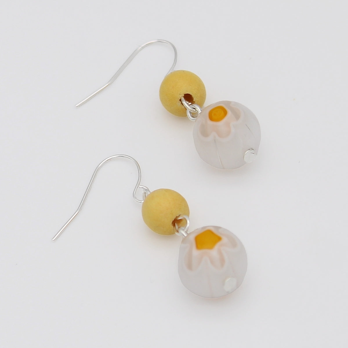 Yellow and White Garden Drop Earring