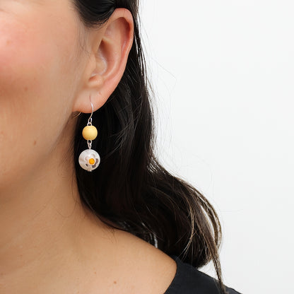 Yellow and White Garden Drop Earring