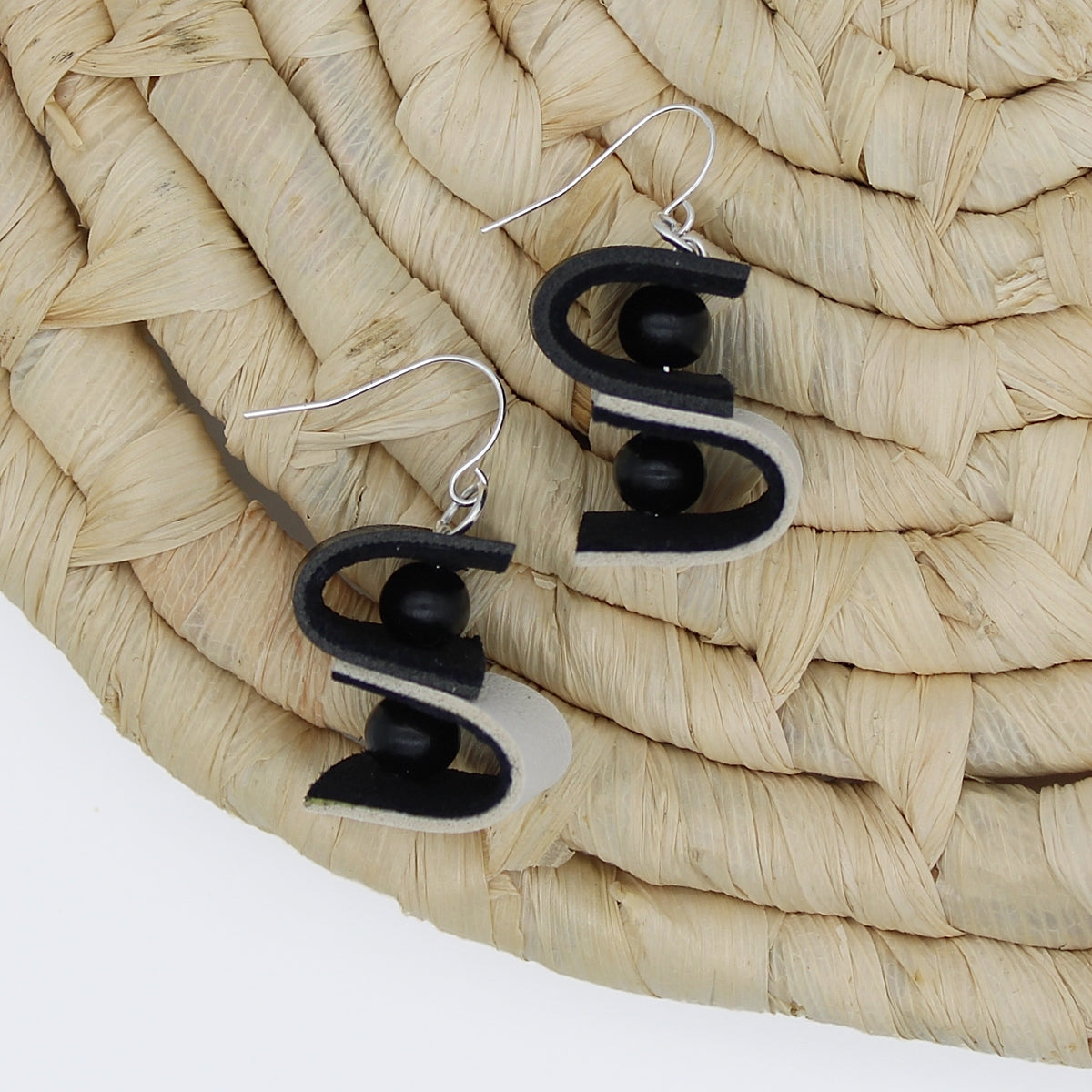 DuoTone Leather Drop Earring