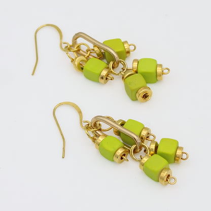 Lime Golden Threads Earring