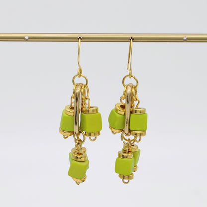 Lime Golden Threads Earring