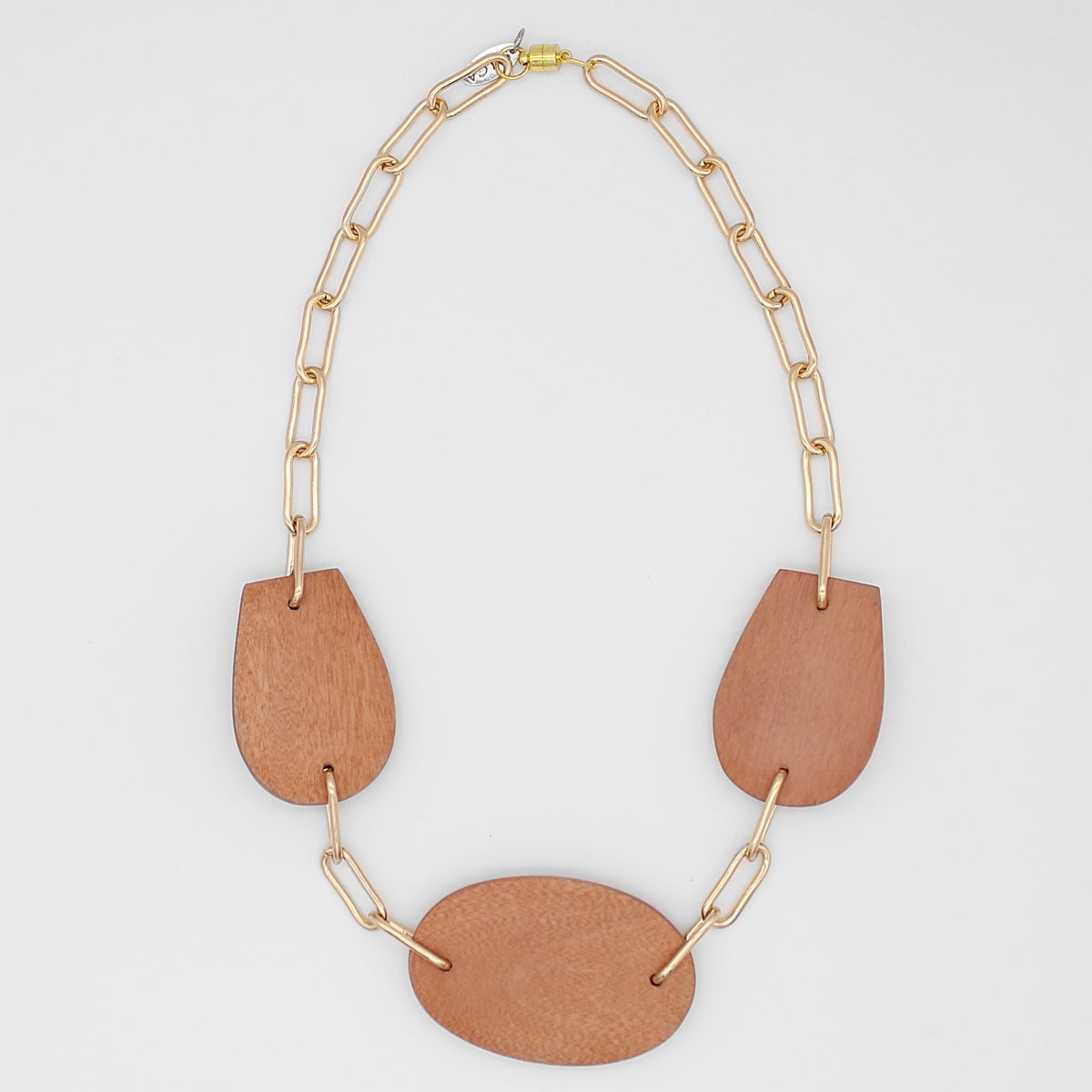 Peach Enya Gold Chain Statement Necklace