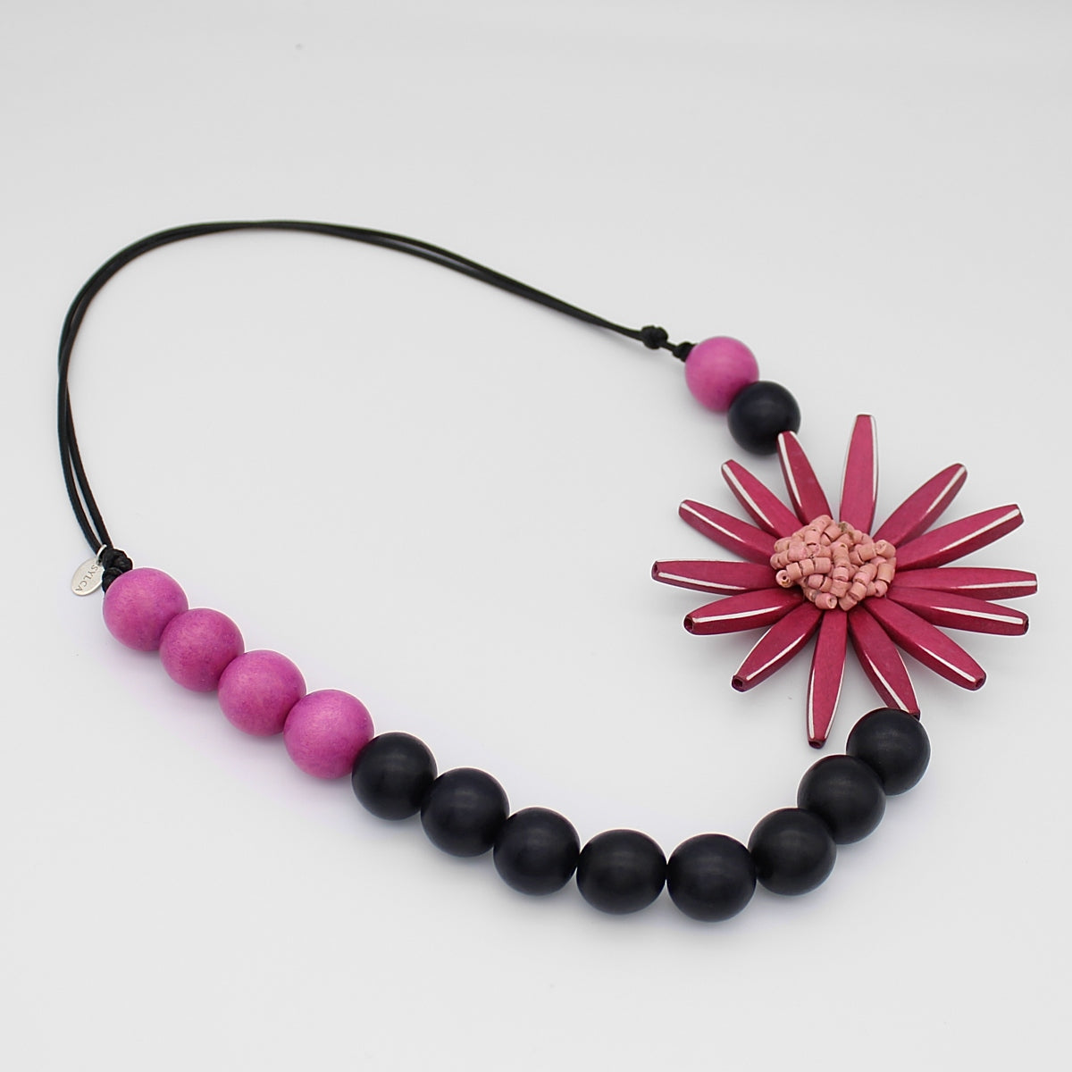 Chunky Magenta Flower Statement Necklace