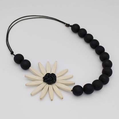 Chunky White Flower Statement Necklace