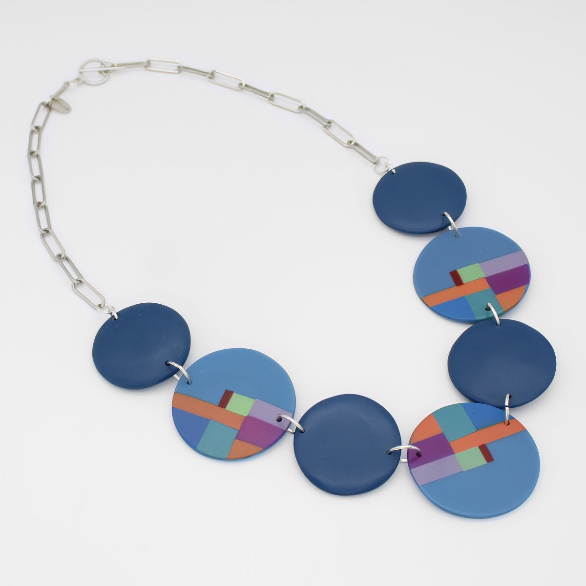 Multi Color Blue Statement Necklace