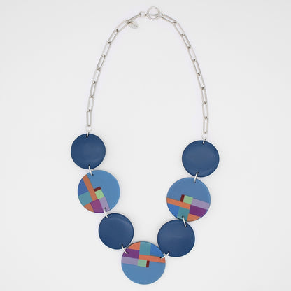 Multi Color Blue Statement Necklace