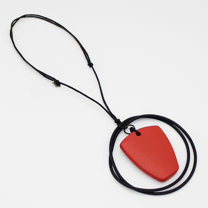 Scarlet Orbit Pendant Necklace