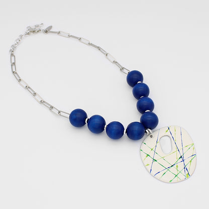 Blue Cosmic Splash Pendant Necklace