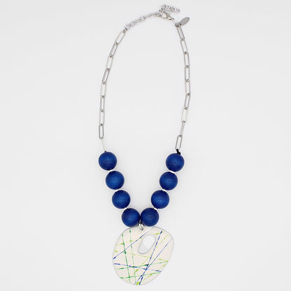 Blue Cosmic Splash Pendant Necklace