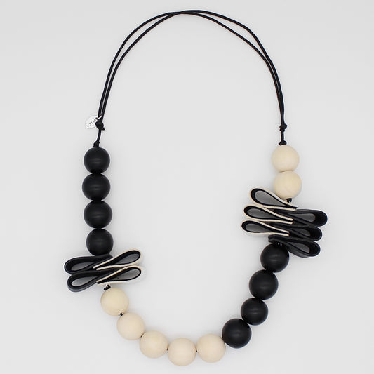 Black Rustic Fusion Statement Necklace