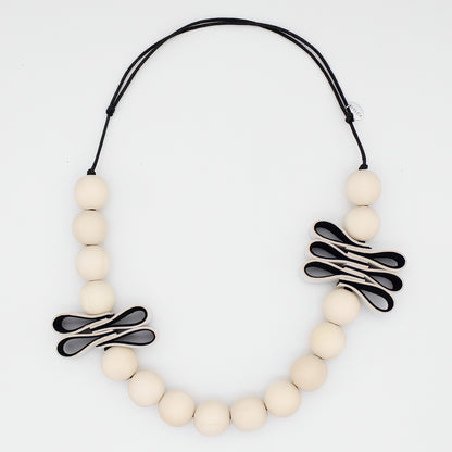 White Rustic Fusion Statement Necklace