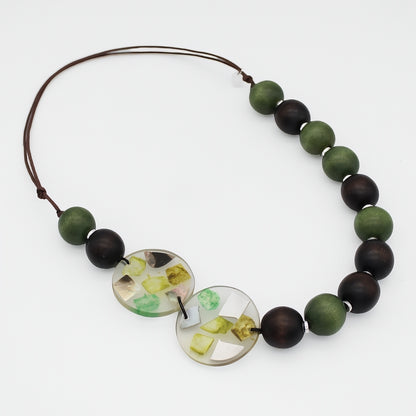 Olive and Brown Prism Necklace