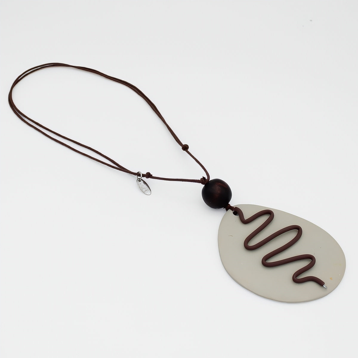 Artistic Taupe Pendant Necklace