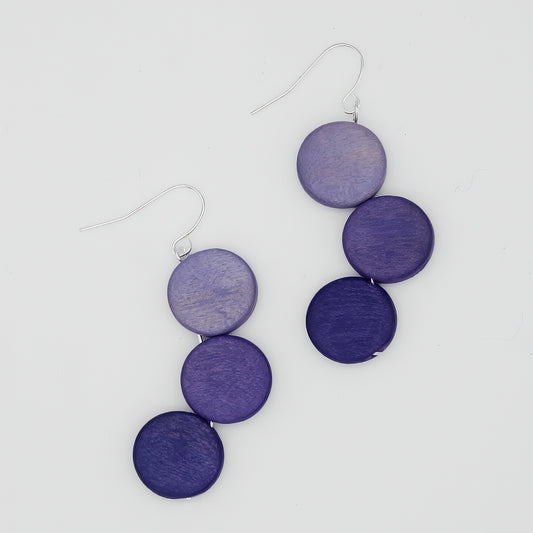 Periwinkle Triple Stacked Earring