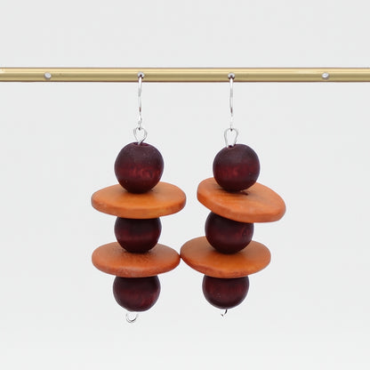 Brown and Orange Contemporary Earring