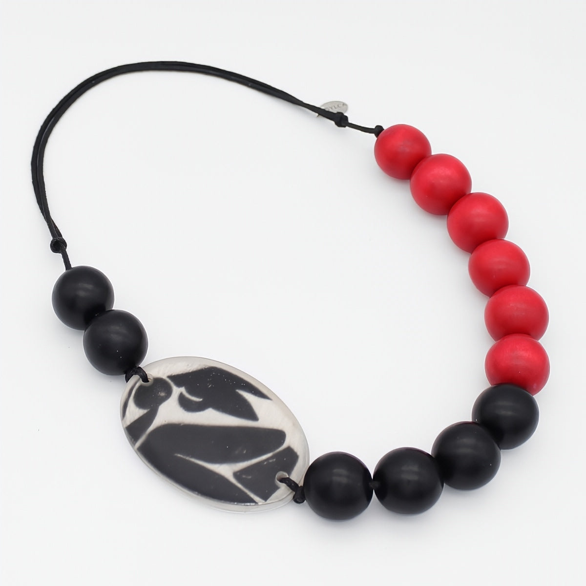 Black and Red Medallion Statement Necklace