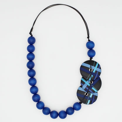 Blue Timeless Tartan Statement Necklace