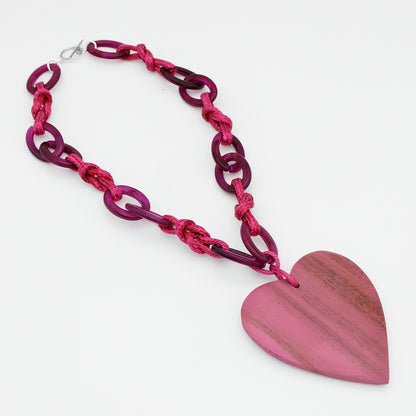 Pink Heartstrings Statement Necklace