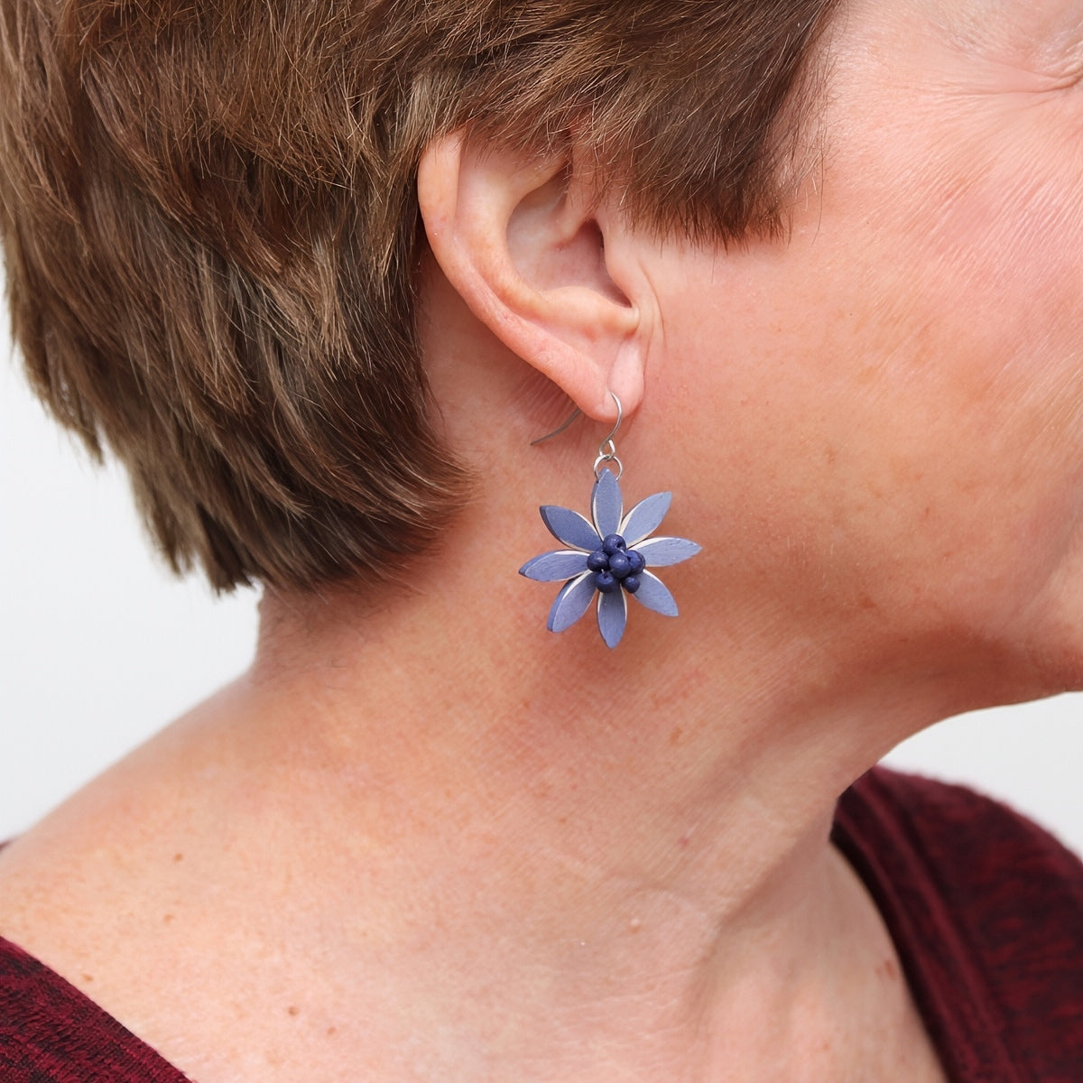 Purple Amaya Flower Earrings