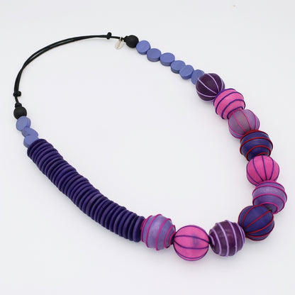 Purple Anaya Wrapped Bead Necklace