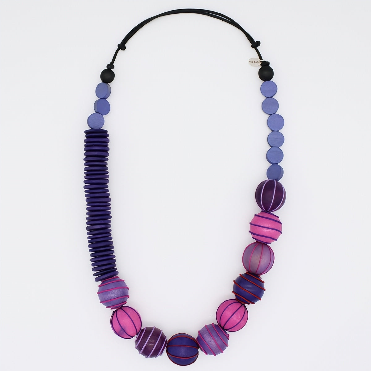 Purple Anaya Wrapped Bead Necklace