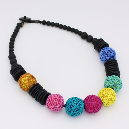 Multi Color Threaded Rasha Necklace