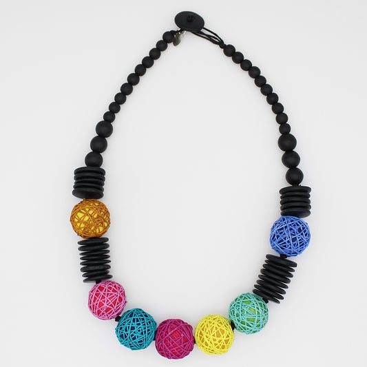 Multi Color Threaded Rasha Necklace