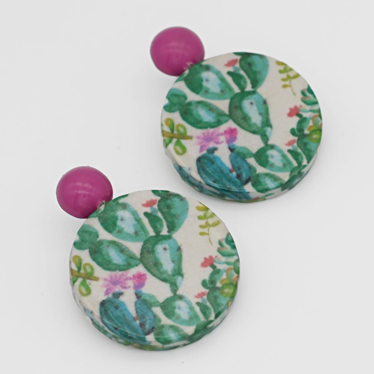 Cactus Decoupage Earrings