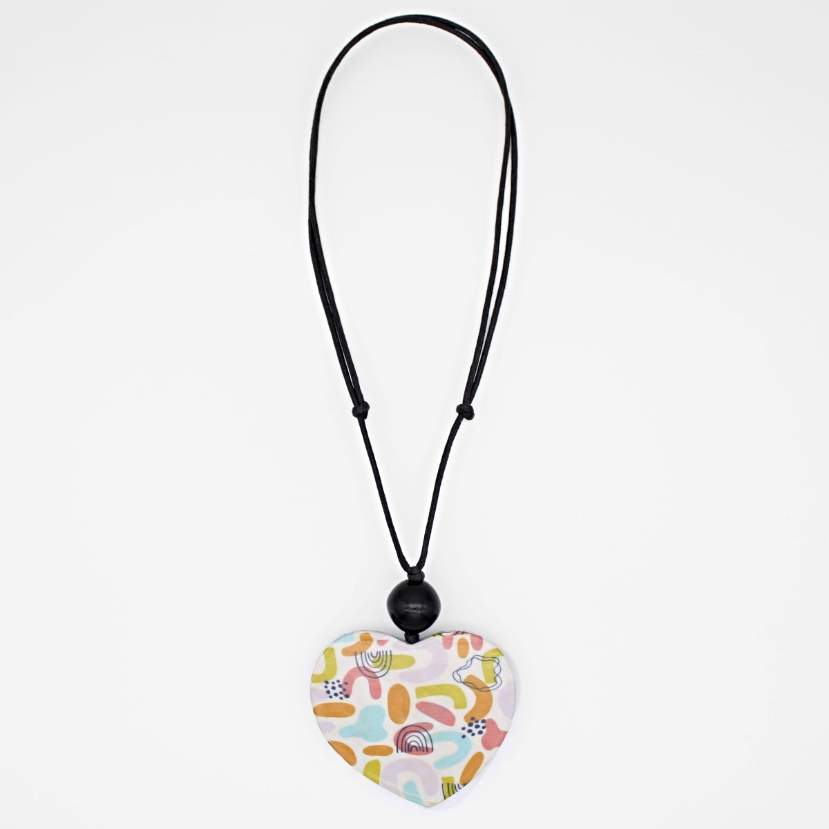 Multi Color Rainbow Heart Pendant Necklace