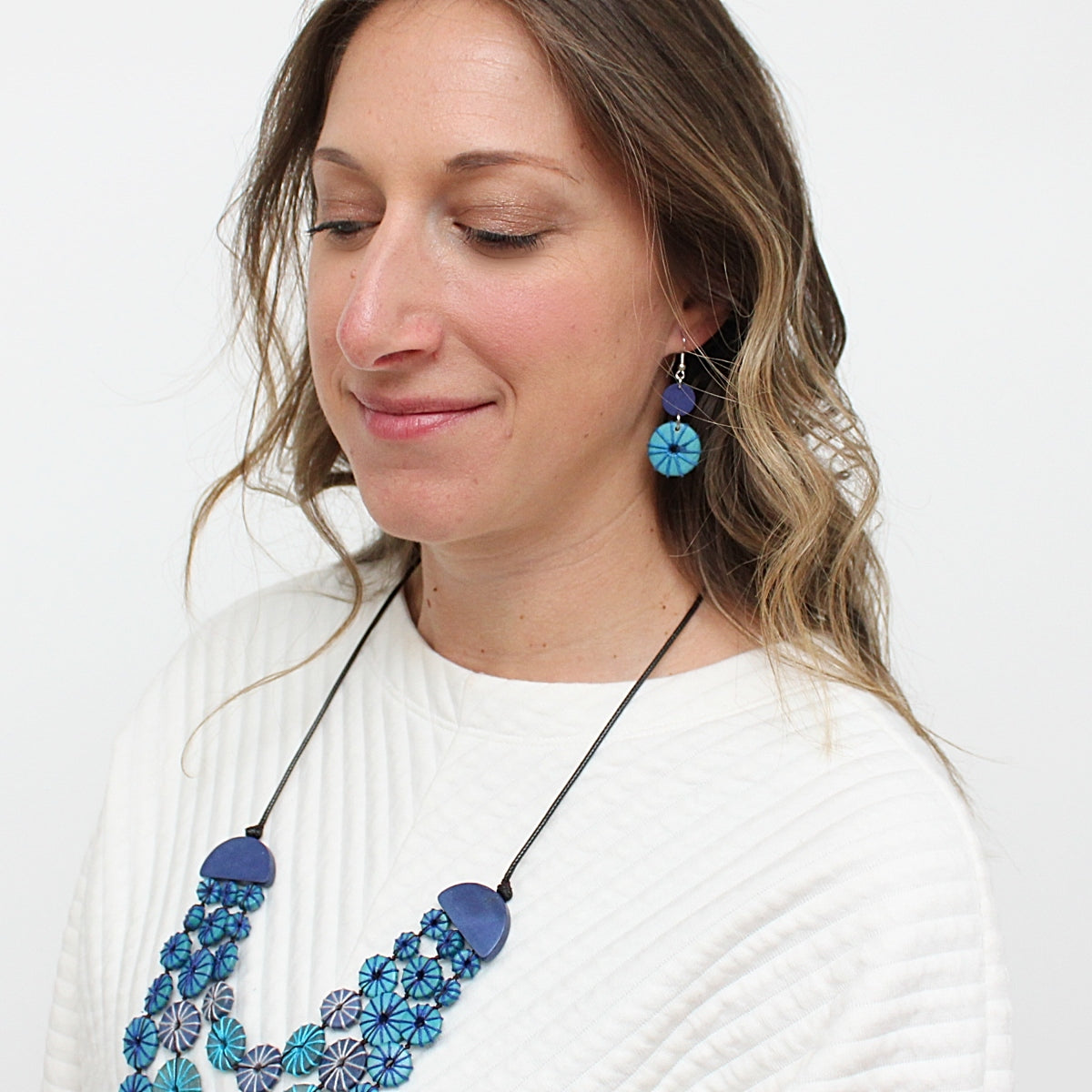 Blue Janet Statement Earrings