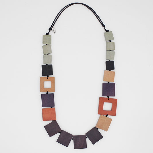 Earth Tone Square Phoebe Necklace