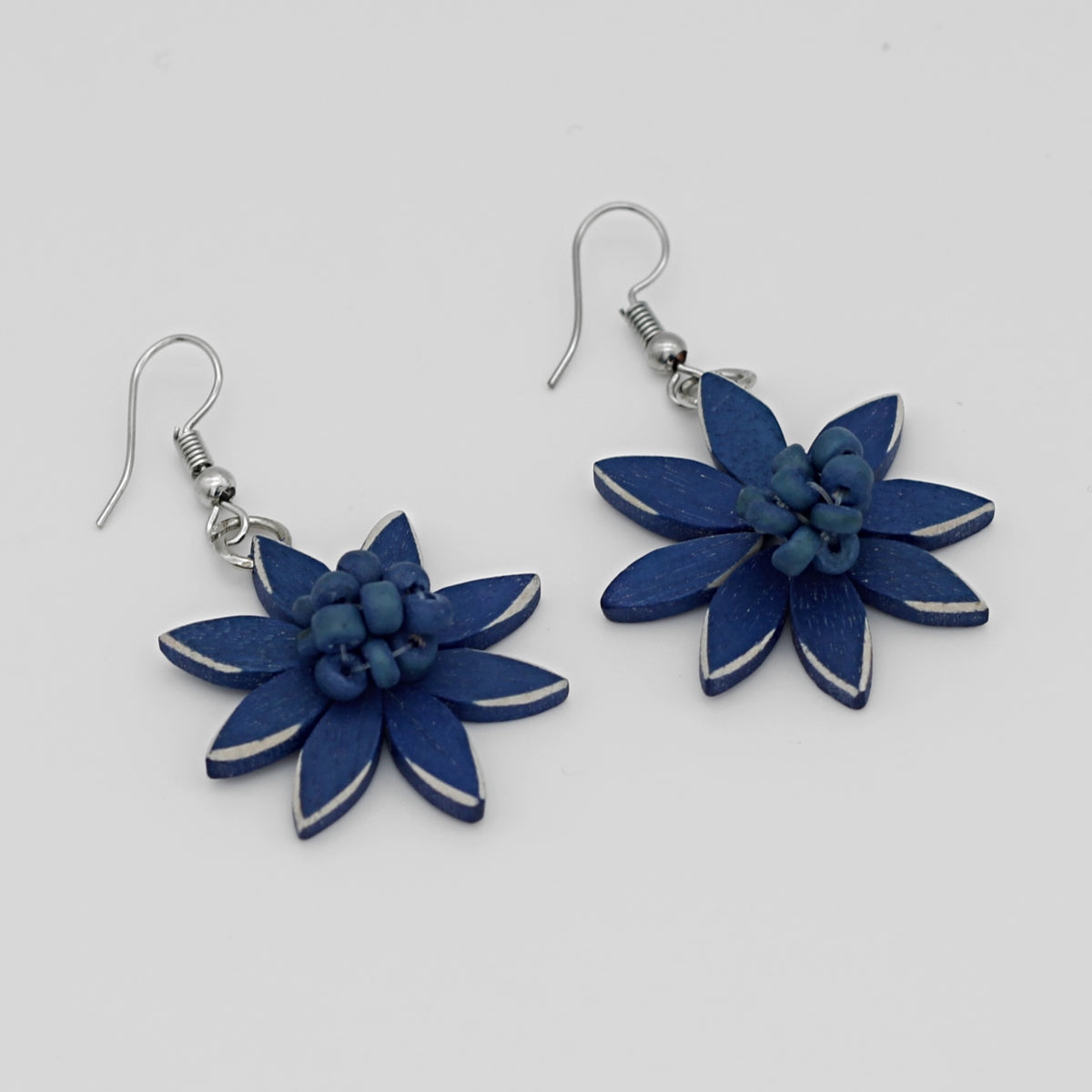 Blue Amaya Flower Earrings