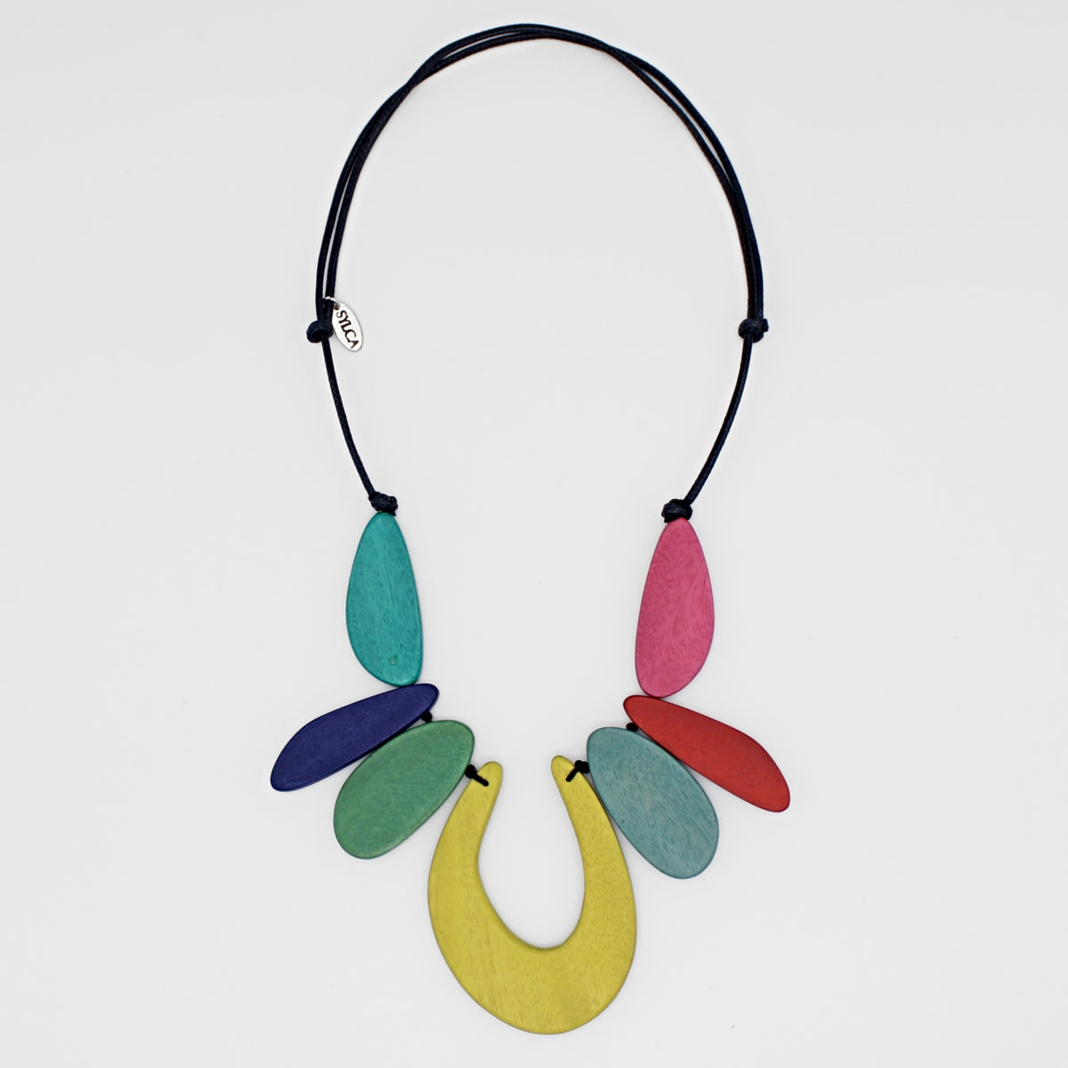 Emery Open Curve Multi-Color Necklace