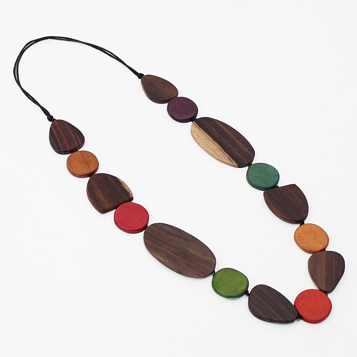 Wood Multi Color Noel Necklace