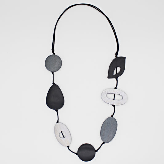 Abstract Black Wrenly Necklace-Sylca Designs